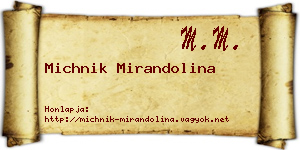 Michnik Mirandolina névjegykártya